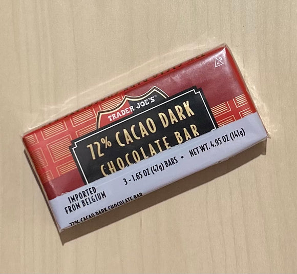 Trader Joe’s 72% Cacao Dark Chocolate Bar 3-pc pack