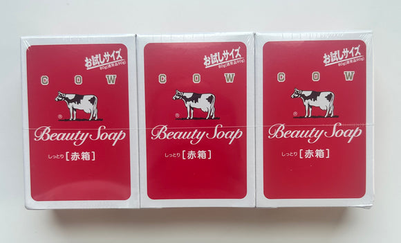 Cow Beauty Soap 3pcs Red Subtle Rose Scent 80 grams
