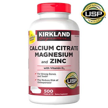 Kirkland Calcium Citrate Magnesium and Zinc, 500 tablets