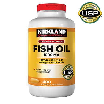 Kirkland Fish oil 1000mg, 400 softgels