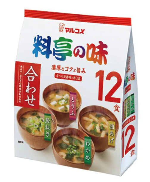 Ryotei No Aji Assorted Instant Miso Soups 12 pack