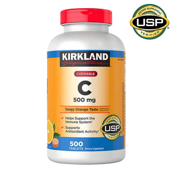 Kirkland Vitamin C 500mg, chewables, 500 tablets